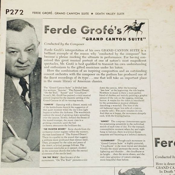 FERDE GROFE Grand Canyon + Death Valley Suite Vinyl 1951 • P272 Capitol Records - Picture 3 of 7